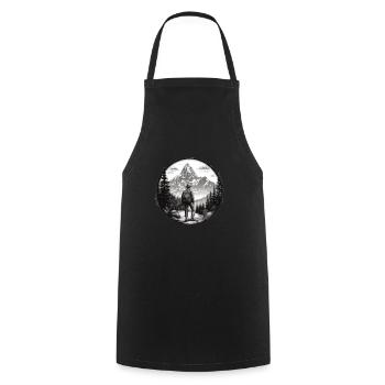 Randonnées Montagnes Arbres Alpes - Tablier de cuisine - noir - Devant - AI Model Male 185 dark (185cm)