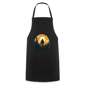 Randonnée Montagnes Arbres Alpes - Tablier de cuisine - noir - Devant - AI Model Male 185 dark (185cm)
