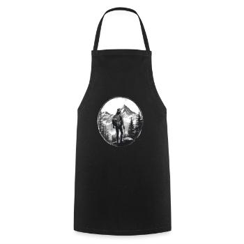 Randonnées Montagnes Arbres Alpes - Tablier de cuisine - noir - Devant - AI Model Male 185 dark (185cm)