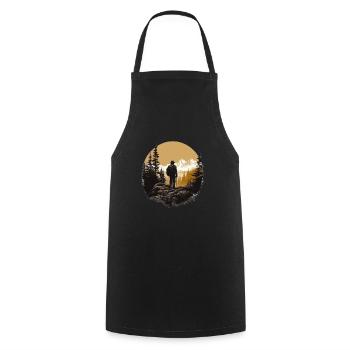 Hiking Mountains Trees Alps - Cooking Apron - black - Front - AI Model Male 185 dark (185cm)
