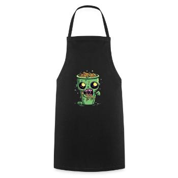 Halloween coffee mug - creepy coffee mug - Cooking Apron - black - Front - AI Model Male 185 dark (185cm)