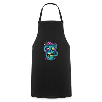 Halloween coffee mug - creepy coffee mug - Cooking Apron - black - Front - AI Model Male 185 dark (185cm)