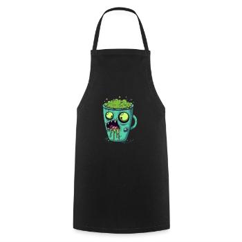 Halloween coffee mug - creepy coffee mug - Cooking Apron - black - Front - AI Model Male 185 dark (185cm)