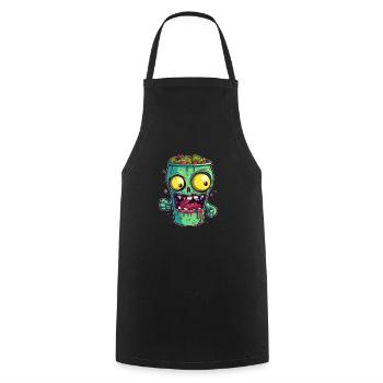Halloween coffee mug - creepy coffee mug - Cooking Apron - black - Front - AI Model Male 185 dark (185cm)