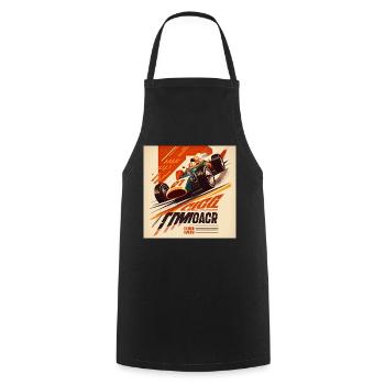 Rétro Car Poster Vintage Car Old School - Tablier de cuisine - noir - Devant - AI Model Male 185 dark (185cm)