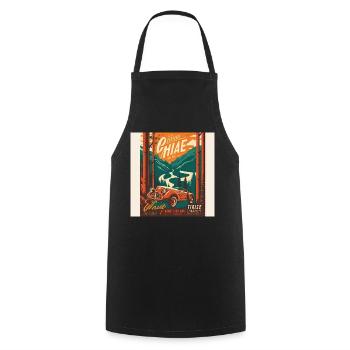 Rétro Car Poster Vintage Car Old School - Tablier de cuisine - noir - Devant - AI Model Male 185 dark (185cm)