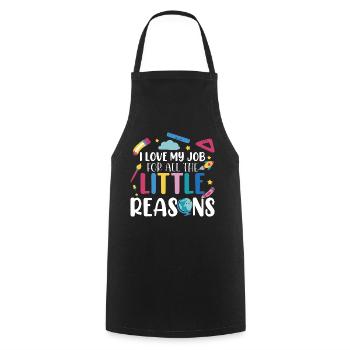 J’aime mon travail pour toutes les petites raisons - Tablier de cuisine - noir - Devant - AI Model Male 185 dark (185cm)