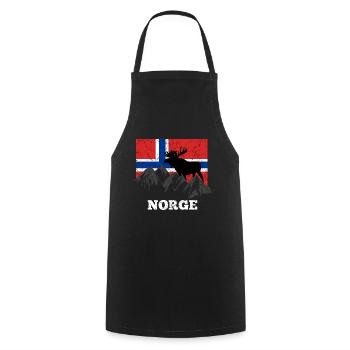 Orignal de Norvège Scandinavie - Tablier de cuisine - noir - Devant - AI Model Male 185 dark (185cm)