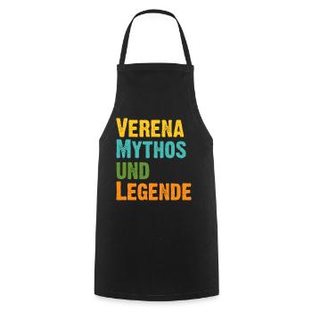 Verena, die Frau der Mythos die Legende - Kochschürze - Schwarz - Vorne - AI Model Male 185 dark (185cm)