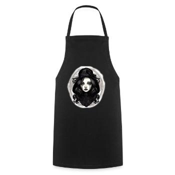 Goth Girl Black Tears - Kochschürze - Schwarz - Vorne - AI Model Male 185 dark (185cm)