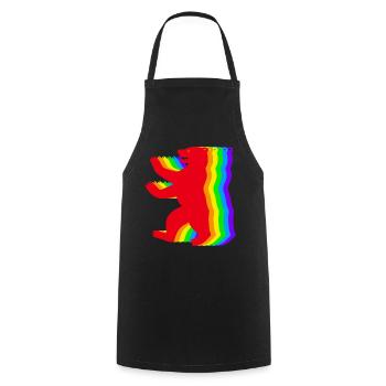 Berlin Rainbow Bears - Cooking Apron - black - Front - AI Model Male 185 dark (185cm)