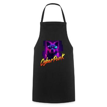 Cyberpunk dog - Cooking Apron - black - Front - AI Model Male 185 dark (185cm)