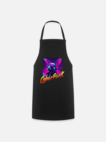 Cyberpunk Rabbit - Cooking Apron - black