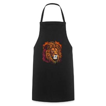 Beautiful Lion - Cooking Apron - black - Front - AI Model Male 185 dark (185cm)