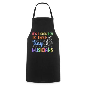 C’est une bonne journée pour enseigner aux petits musiciens - Tablier de cuisine - noir - Devant - AI Model Male 185 dark (185cm)