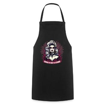 Exclusive Drag Culture and Drag Queen Inspired - Kochschürze - Schwarz - Vorne - AI Model Male 185 dark (185cm)