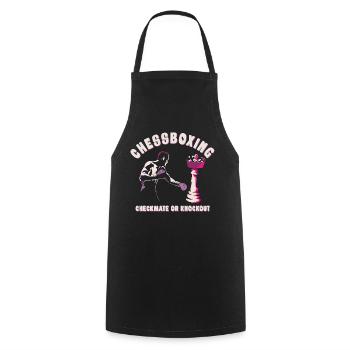 Schachboxen - Schachmatt Oder Knockout Schachboxen - Kochschürze - Schwarz - Vorne - AI Model Male 185 dark (185cm)