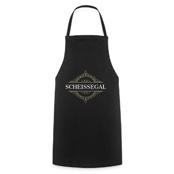 SCHEISSEGAL mit Whisky Charme - Kochschürze - Schwarz - Vorne - AI Model Male 185 dark (185cm)