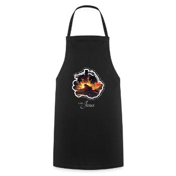 Eternal Jesus: Sacred T-shirt - Cooking Apron - black - Front - AI Model Male 185 dark (185cm)