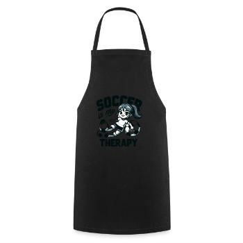 Soccer Is My Therapy - Soccer Girl Passion - Cooking Apron - black - Front - AI Model Male 185 dark (185cm)