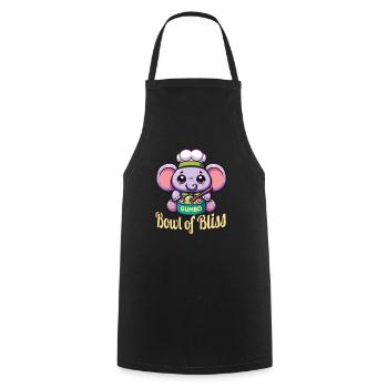 Bol de gombo de bonheur - Tablier de cuisine - noir - Devant - AI Model Male 185 dark (185cm)