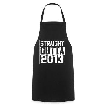 Straight Outta 2013 Cadeau Anniversaire 2013 Retro - Tablier de cuisine - noir - Devant - AI Model Male 185 dark (185cm)