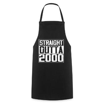 Straight Outta 2000 Retro 2000 Birthday Gift - Cooking Apron - black - Front - AI Model Male 185 dark (185cm)