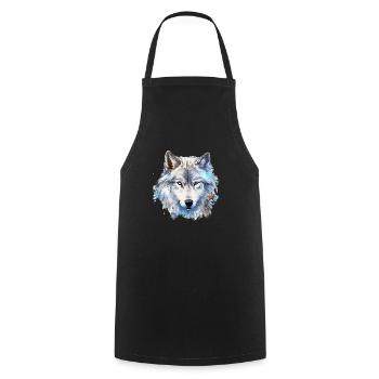 L’ du loup de Noël - Tablier de cuisine - noir - Devant - AI Model Male 185 dark (185cm)