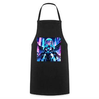Cyber angel girl waifu - Tablier de cuisine - noir - Devant - AI Model Male 185 dark (185cm)