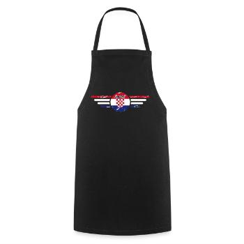 J’aime la Croatie, T-shirt design de style élégance - Tablier de cuisine - noir - Devant - AI Model Male 185 dark (185cm)