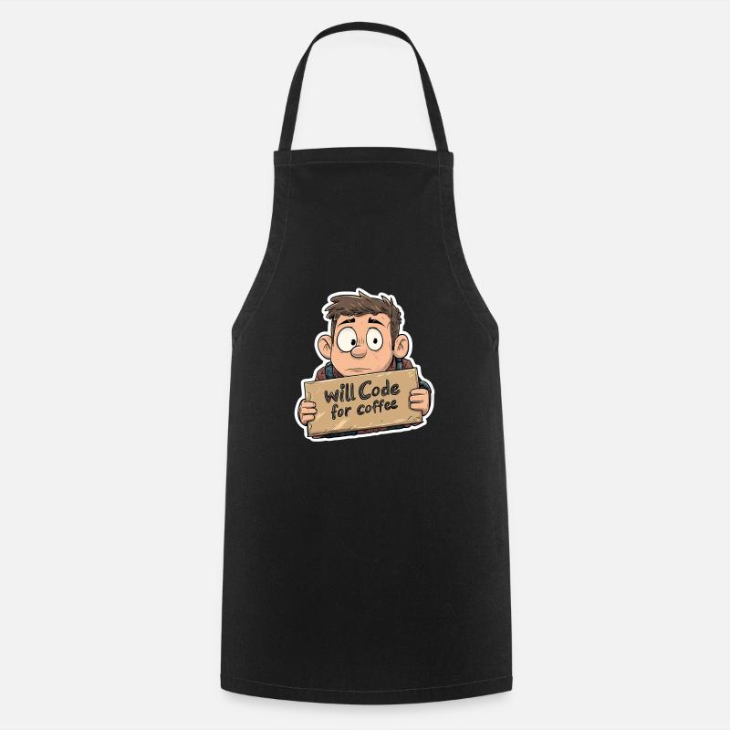 Conception amusante de programmeur et d’amateur de café - Tablier de cuisine - noir