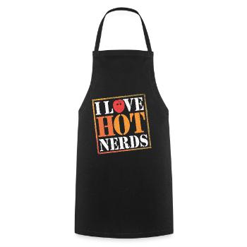 I Love Hot Nerds 22 - Kochschürze - Schwarz - Vorne - AI Model Male 185 dark (185cm)