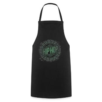 HipHop (Englisch) - Kochschürze - Schwarz - Vorne - AI Model Male 185 dark (185cm)