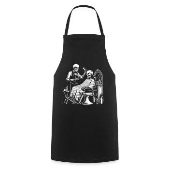 skeleton at the barber shop - Cooking Apron - black - Front - AI Model Male 185 dark (185cm)