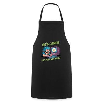 80s Gamer: Break Error - The Pain Was Real! - Cooking Apron - black - Front - AI Model Male 185 dark (185cm)