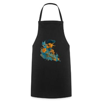 Tropical Skate Vibes - Cooking Apron - black - Front - AI Model Male 185 dark (185cm)