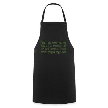 That is not dead which can eternal lie (Cthulhu) - Cooking Apron - black - Front - AI Model Male 185 dark (185cm)