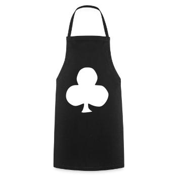 Emoji Poker Kreuz Skizze weiß - Kochschürze - Schwarz - Vorne - AI Model Male 185 dark (185cm)