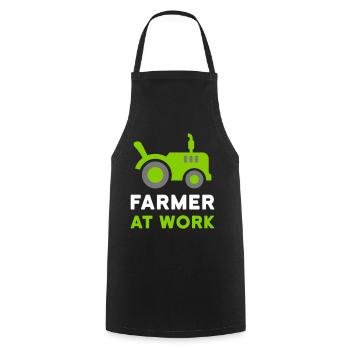 Agriculteur au travail (tracteur ouvert) - Tablier de cuisine - noir - Devant - AI Model Male 185 dark (185cm)