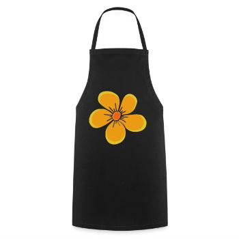 Flower yellow, flower, floral, floral motif, floral - Cooking Apron - black - Front - AI Model Male 185 dark (185cm)
