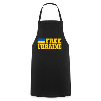 Free ukraine - Cooking Apron - black - Front - AI Model Male 185 dark (185cm)