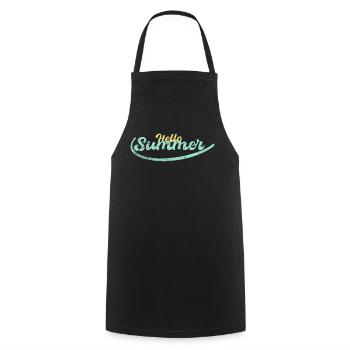 Hello Summer summer beach holiday gift - Cooking Apron - black - Front - AI Model Male 185 dark (185cm)