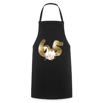 Customizable Number 65 Swan - Cooking Apron - black - Front - AI Model Male 185 dark (185cm)