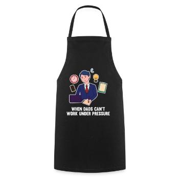 Design fort de la fête des pères - Tablier de cuisine - noir - Devant - AI Model Male 185 dark (185cm)