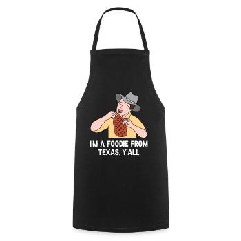 Foodie in Texas Design für stolze Texaner - Kochschürze - Schwarz - Vorne - AI Model Male 185 dark (185cm)