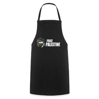 Free palestine - Kochschürze - Schwarz - Vorne - AI Model Male 185 dark (185cm)