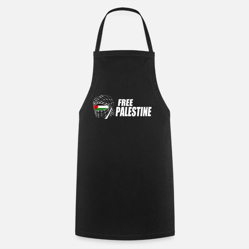 Free palestine - Tablier de cuisine - noir