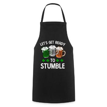 Let's Get Ready To Stumble St. Patrick's Day - Cooking Apron - black - Front - AI Model Male 185 dark (185cm)