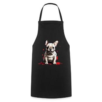 CHIEN BOULEDOGUE FRANÇAIS - Tablier de cuisine - noir - Devant - AI Model Male 185 dark (185cm)