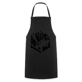 Free Dive Diver Scuba Diver Diving Scuba Dive - Cooking Apron - black - Front - AI Model Male 185 dark (185cm)